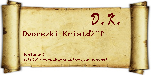 Dvorszki Kristóf névjegykártya