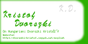 kristof dvorszki business card